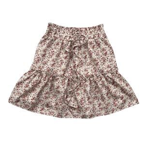 Paper Crane Women's XS Floral Print Ruffle Mini Skirt Multicolor Casual